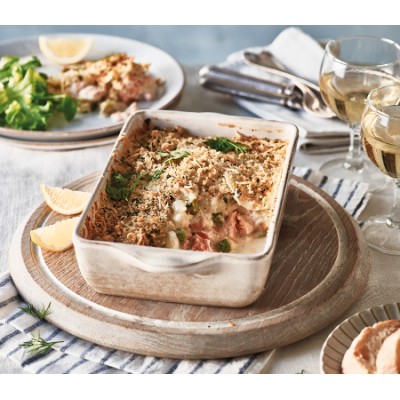 Salmon and Asparagus Gratin (Serves 1)
